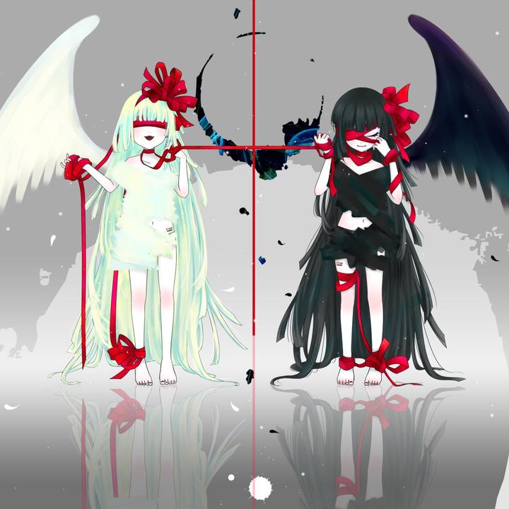 Ангел и демон 4. Японские ангелы и демоны. Свадьба ангела и демона. Близнецы ангел и демон.