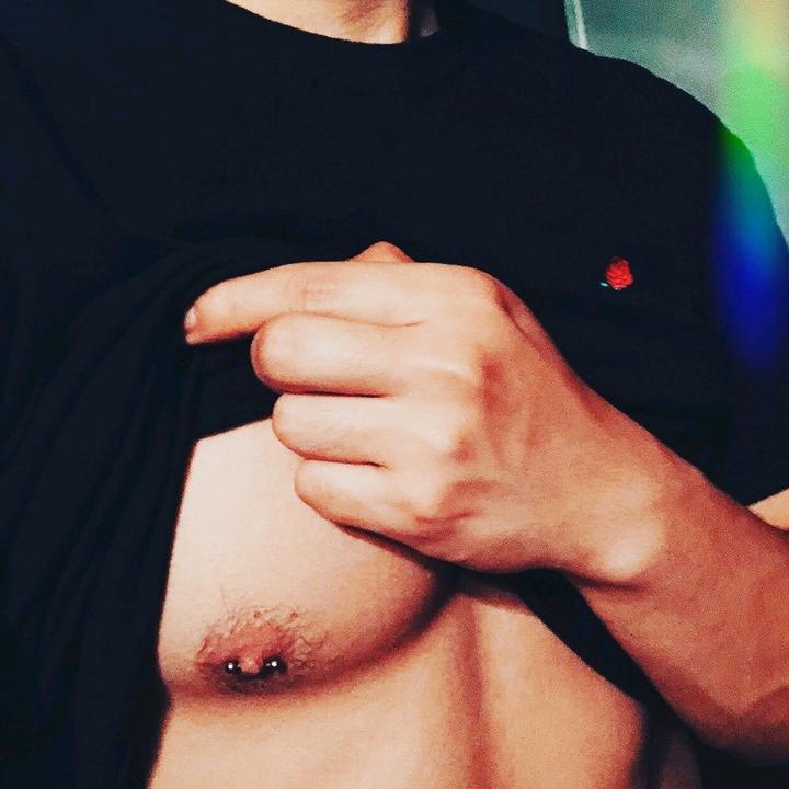Gay men with pierced nipples